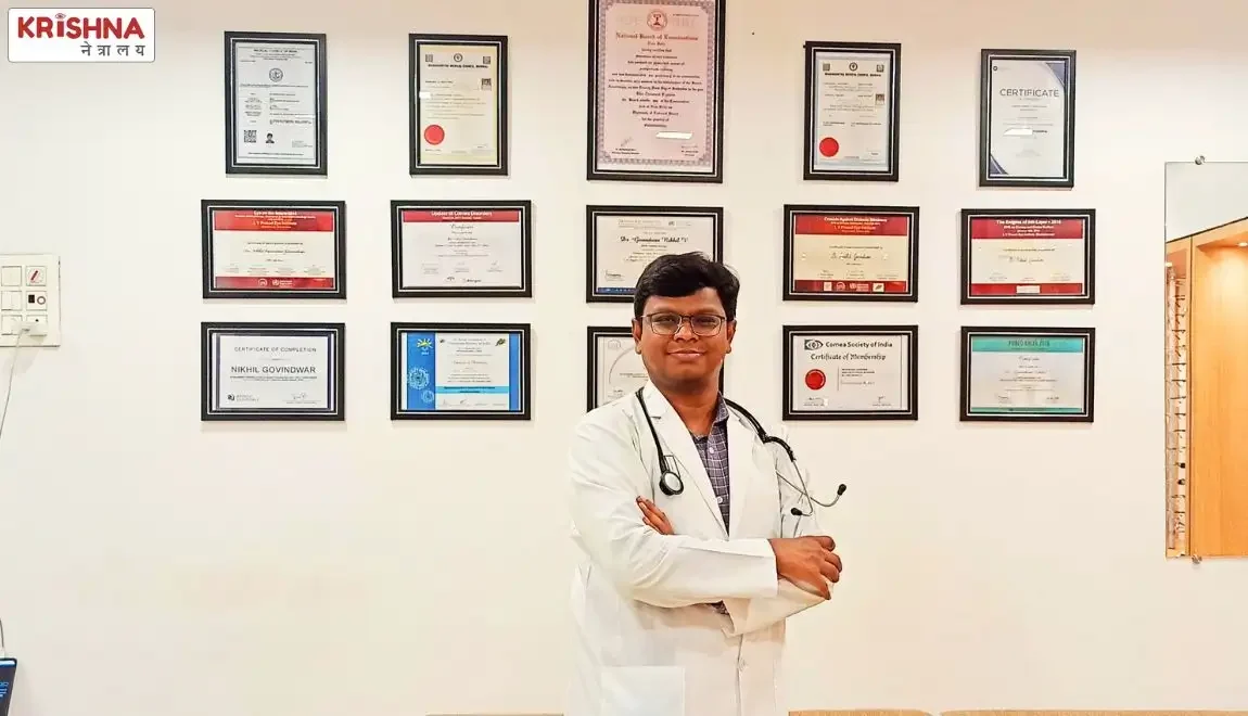 Dr. Nikhil Govindwar – Best Eye Doctor in Nanded District Dr. Nikhil Govindwar at his Eye Clinic in Nanded
